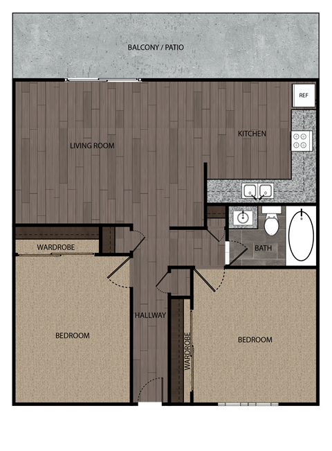 a floor plan of a two bedroom apartment